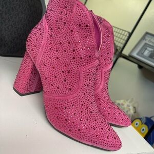 Pierre Dumas Pink Rhinestone Bootie